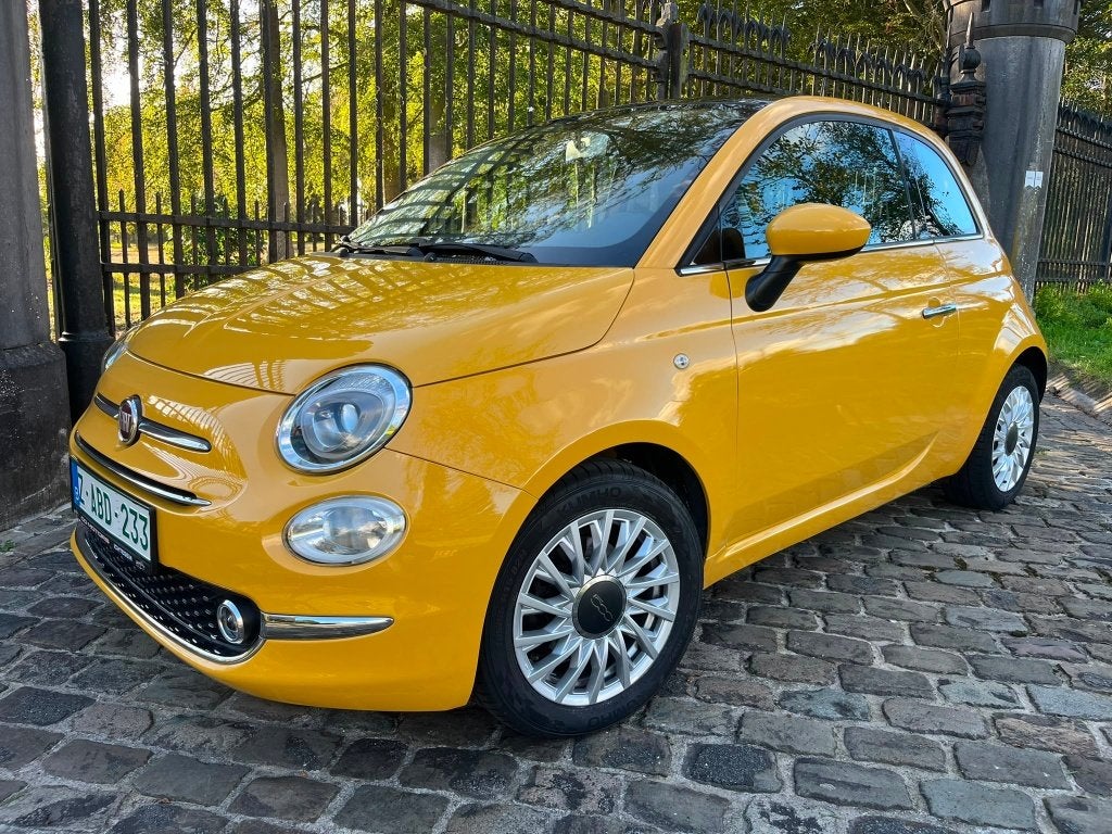 Fiat 500 Lounge **77500km**navi**pdc**pano dak**airco**, Autos, Euro 6, Entreprise, Jaune, Boîte manuelle