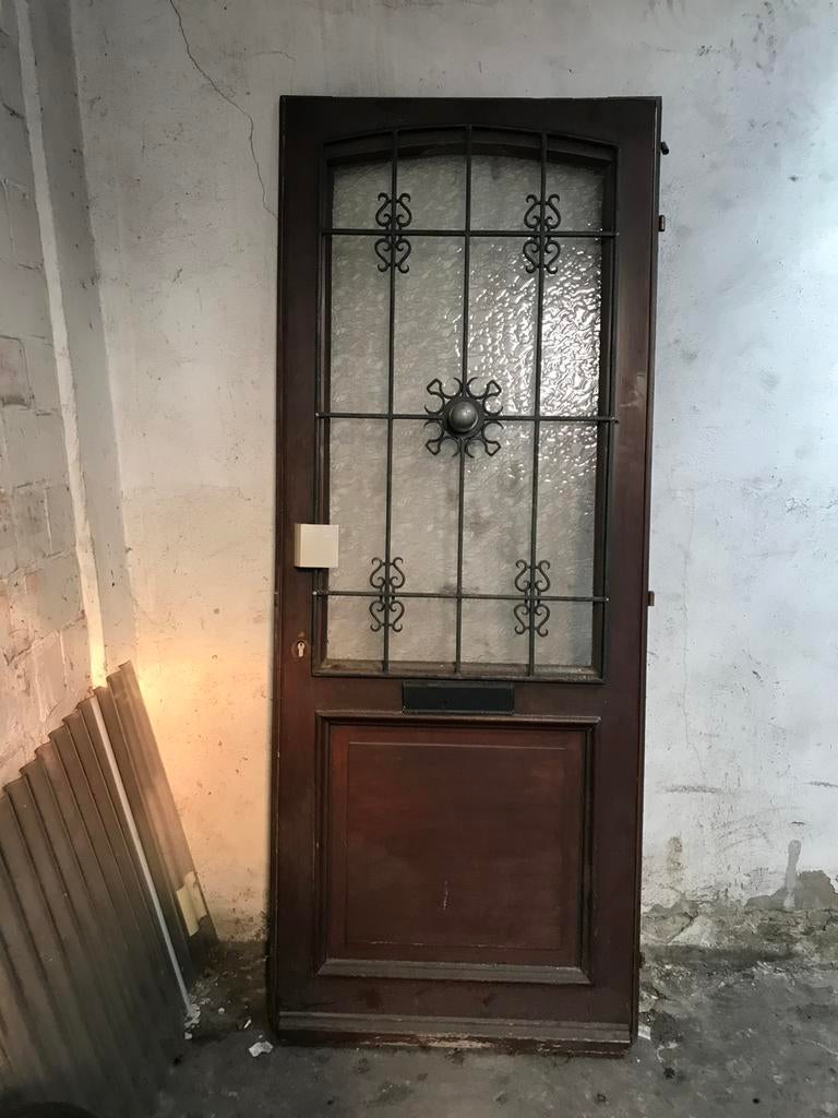 Voordeur buitendeur meranti, Ophalen, Gebruikt, Glas, Buitendeur