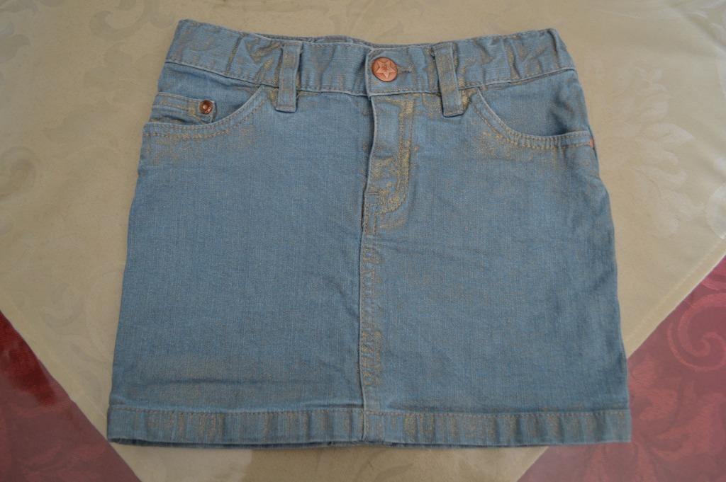 Molo jeans rokje blauw met goudglitter 7/8 jaar, Ophalen of Verzenden, Zo goed als nieuw, Jurk of Rok, Molo