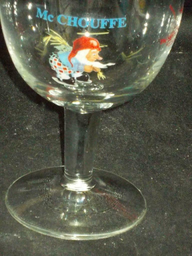 Bierglazen.Mc Chouffe.D'Achouffe.La Chouffe. D 128, Verzamelen, Ophalen of Verzenden, Zo goed als nieuw, Glas of Glazen, Overige merken