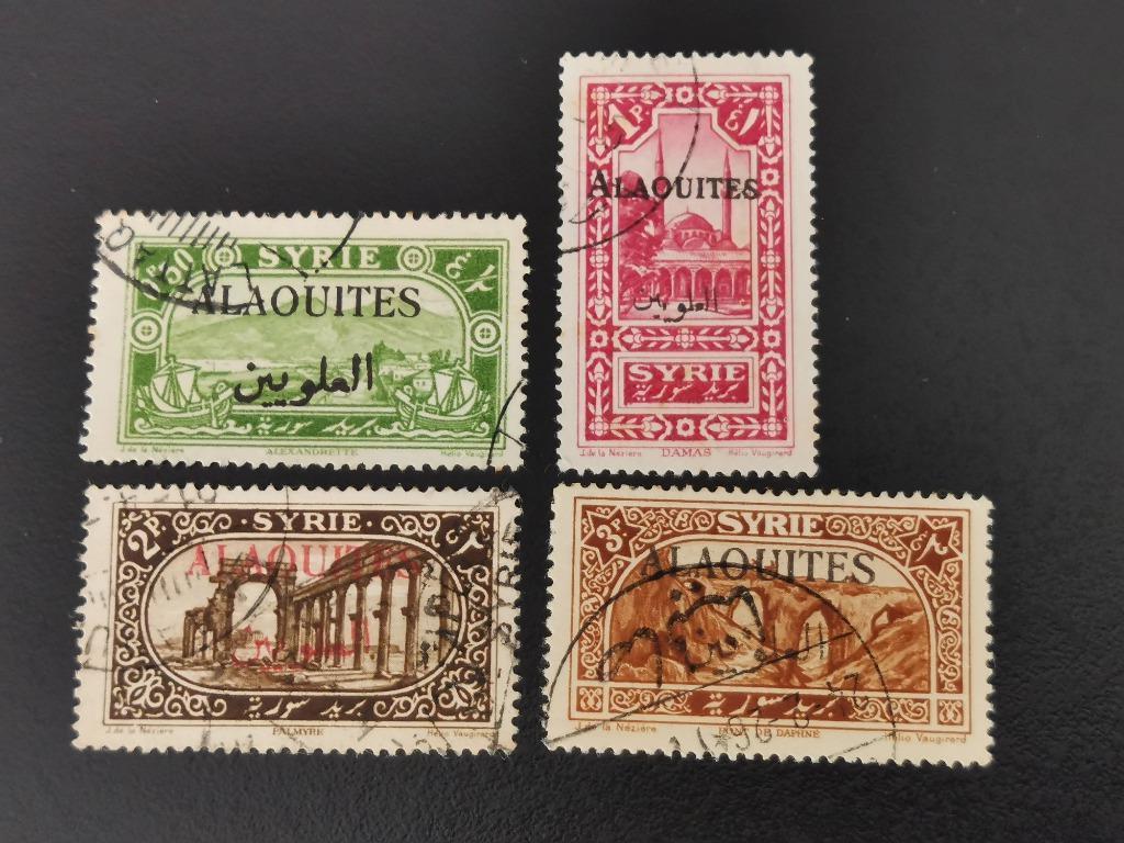 Alaouites 1925 - Alexandrette, Damascus, Palmyra, brug, Ophalen of Verzenden, Gestempeld, Midden-Oosten