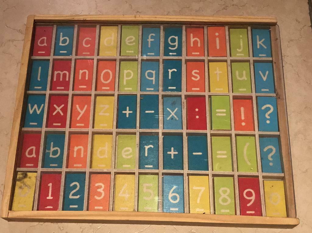 Houten letterdoos, met opbergdoos, Kinderen en Baby's, Ophalen, Gebruikt