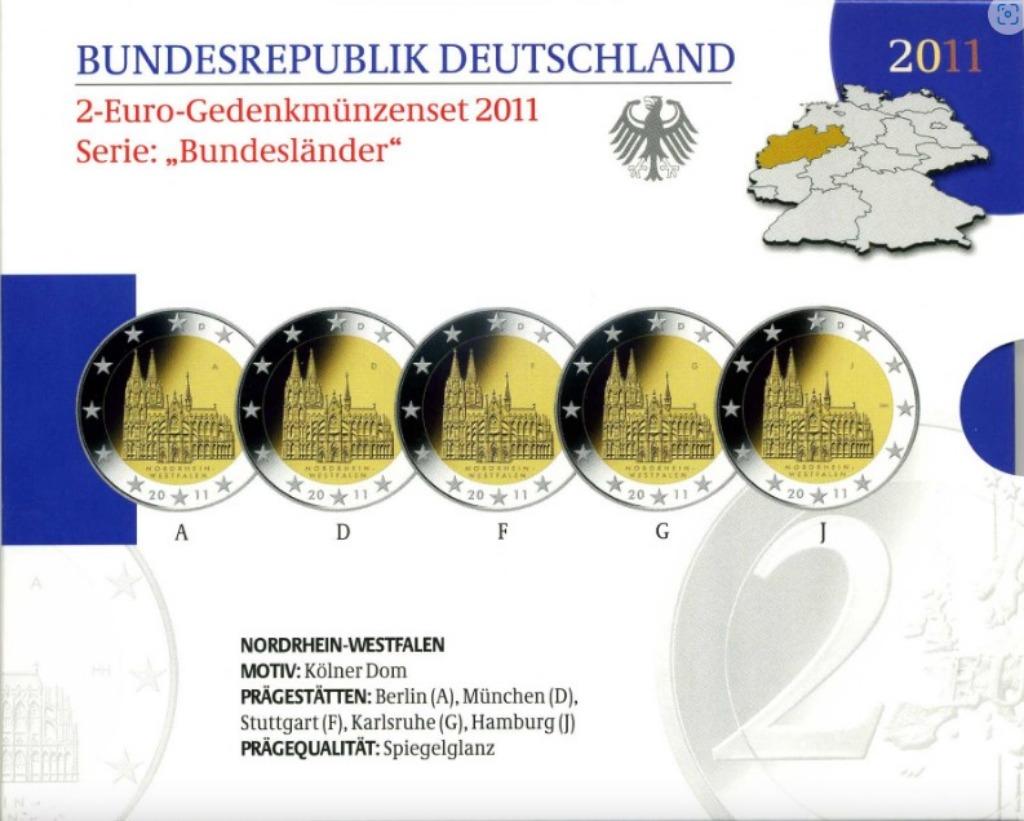 2 euro Duitsland 2011 Kölner Dom Proof in blister, Ophalen of Verzenden, Duitsland, 2 euro