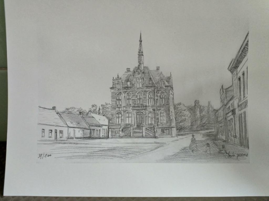 Tekening Bob Geens 39/100 potlood 30x40cm, Enlèvement ou Envoi
