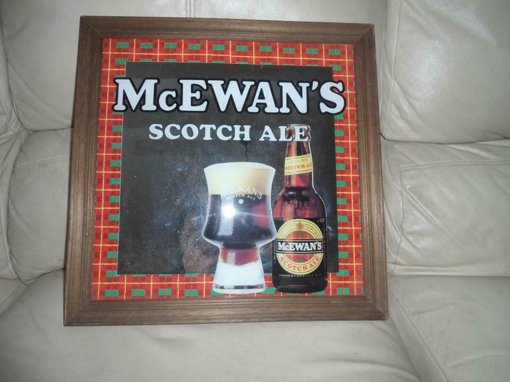 Ancien Cadre Miroir Publicitaire carré Bistrot Excellent éta, Enlèvement ou Envoi, Comme neuf, Panneau publicitaire