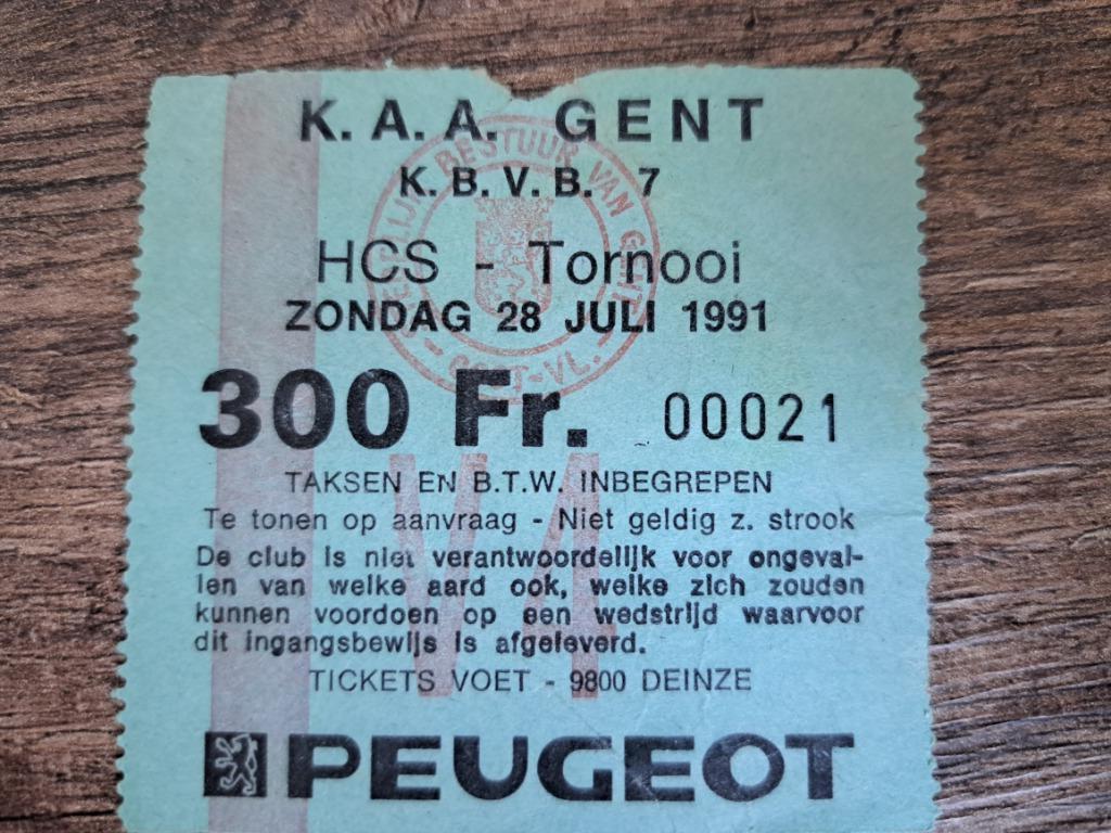 Voetbalticket tornooi AA Gent, Verzamelen, Ophalen of Verzenden, Gebruikt