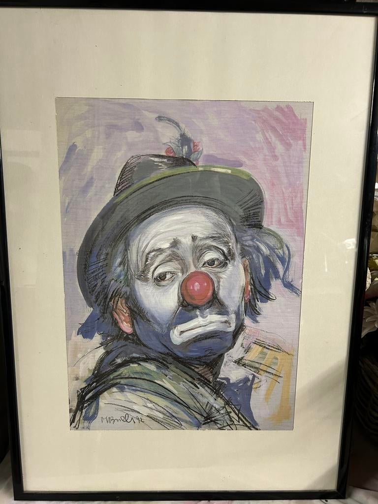 Hand getekend clown, Ophalen