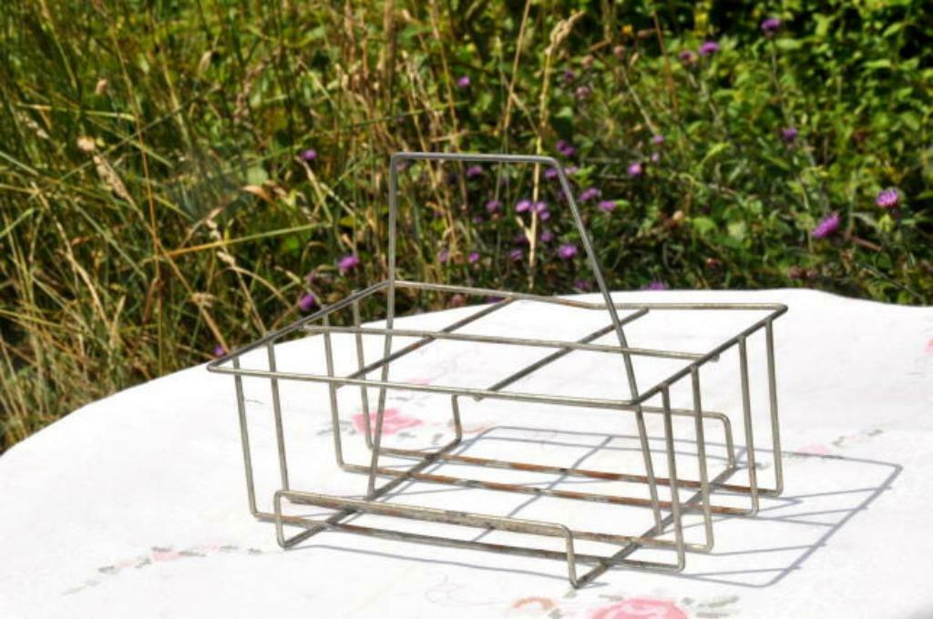 § panier ancien galvanise  pour   6 verres ou 6 bouteilles, Antiquités & Art, Enlèvement ou Envoi