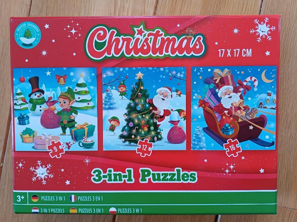 3 puzzles Noël 3 ans et +, Ophalen of Verzenden, 10 tot 50 stukjes, Zo goed als nieuw, 2 tot 4 jaar