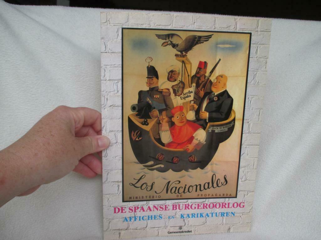 Nieuwstaat : De Spaanse burgeroorlog Affiches en karikaturen, Boeken, 20e eeuw of later, Gemeentekrediet, Ophalen of Verzenden