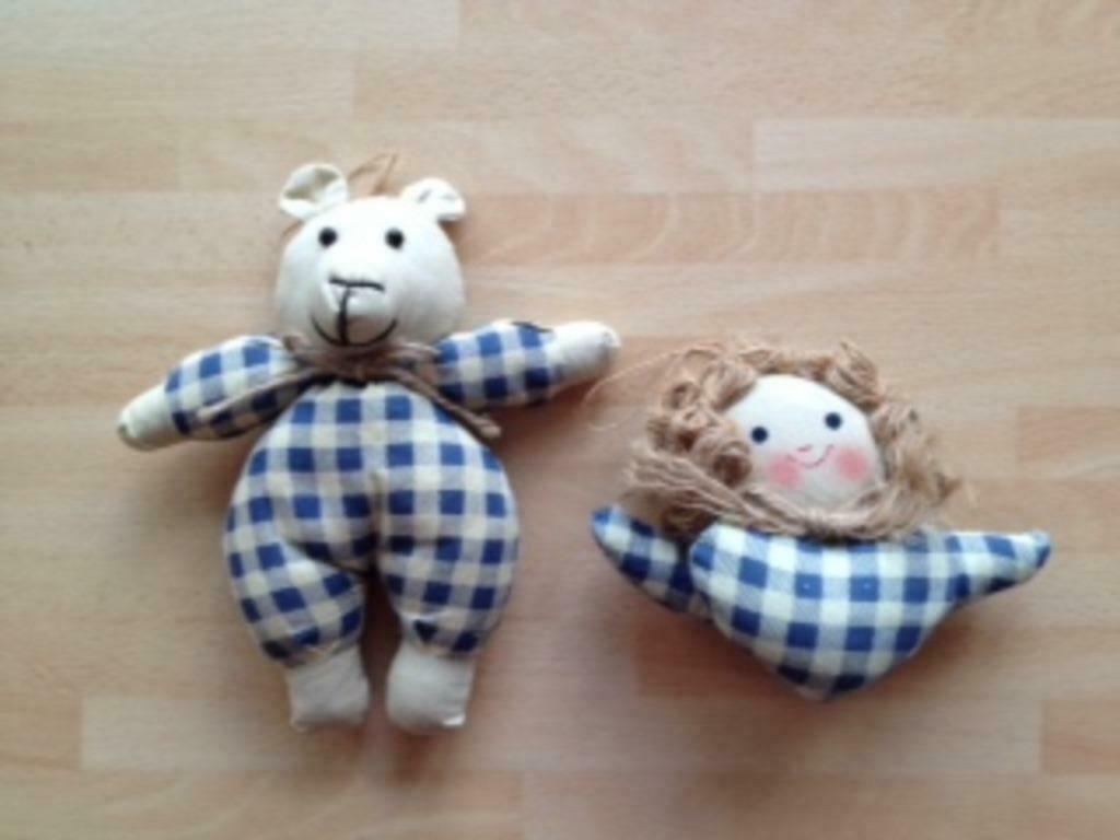 Kerstversiering meisje + beertje, Diversen, Kerst, Ophalen of Verzenden, Gebruikt