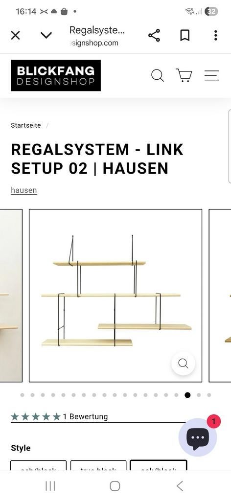 Link shelving system type 02 - Hausen (oak-black), Ophalen