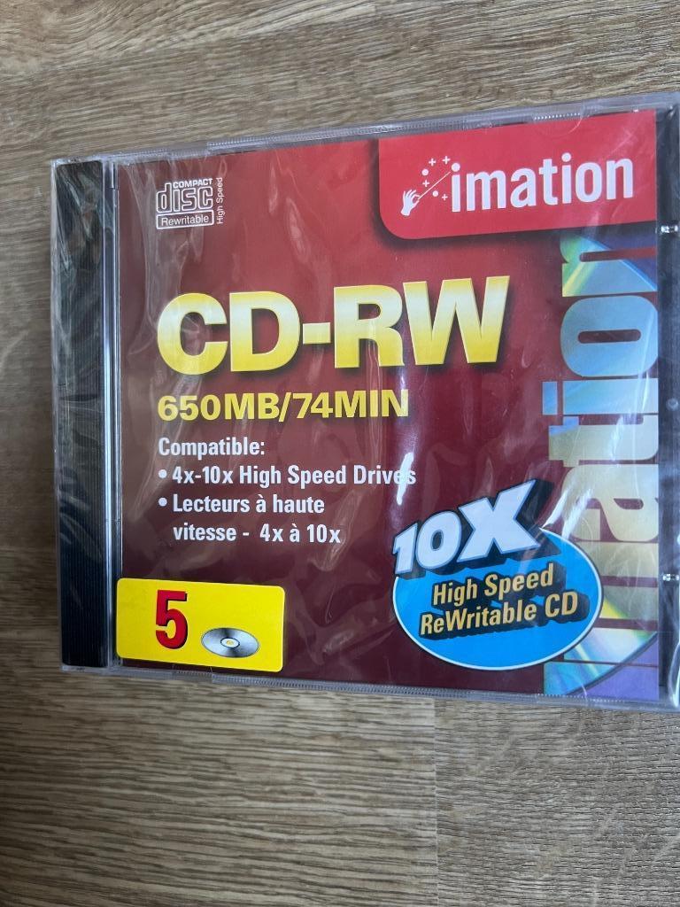 Imation CD-RW 650Mb 74min 5pk, Computers en Software, Herschrijfbaar, Cd, Nieuw, Ophalen of Verzenden
