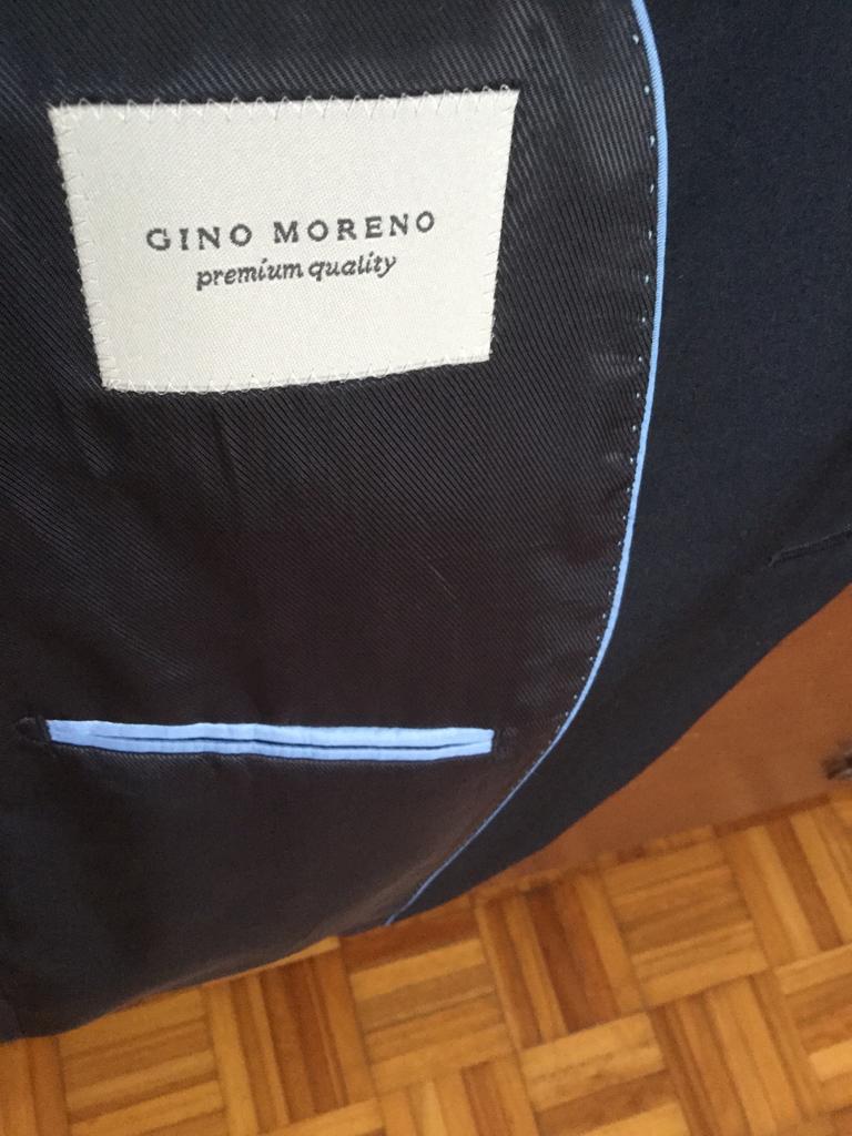 Donkerblauw herenkostuum. Eenmaal gedragen., Kleding | Heren, Kostuums en vesten, Ophalen, Zo goed als nieuw, Maat 52/54 (L), Blauw