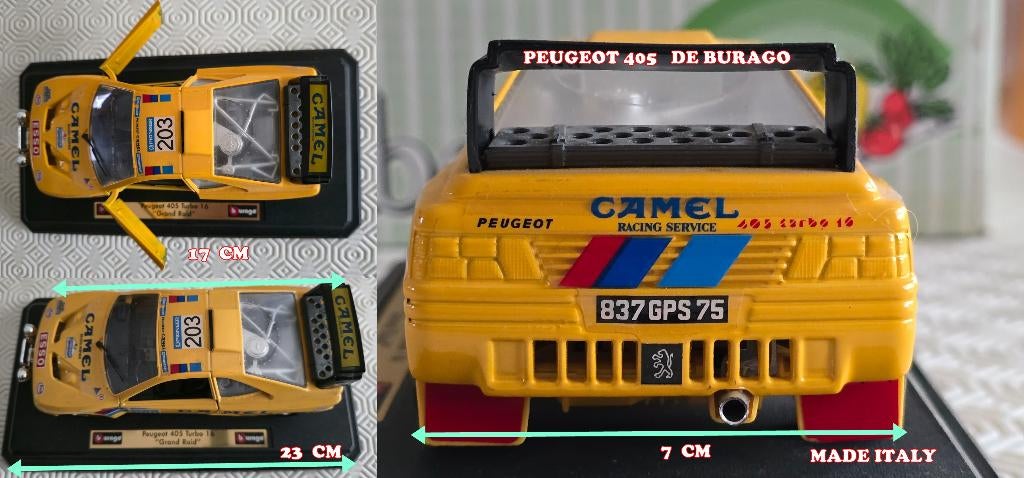 PEUGEOT 405 CAMEL RACING VAN BURAGO MADE ITALY, Verzenden, Burago