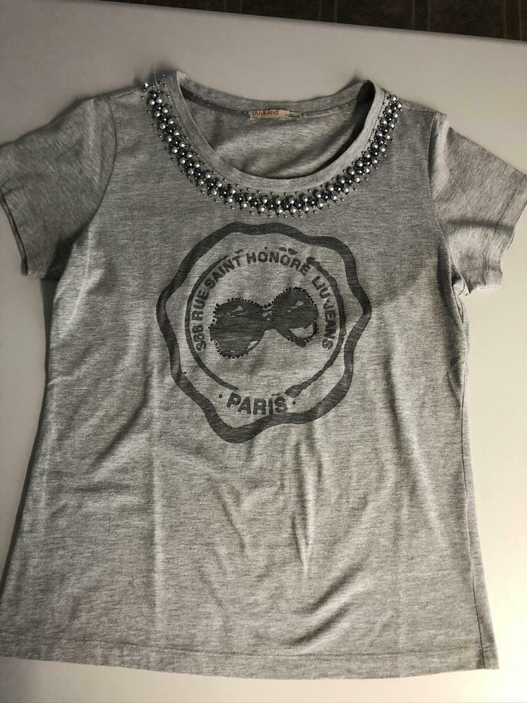 Grijs T-shirt korte mouw van Liu Jo, Liu Jo, Maat 46/48 (XL) of groter, Ophalen of Verzenden, Zo goed als nieuw
