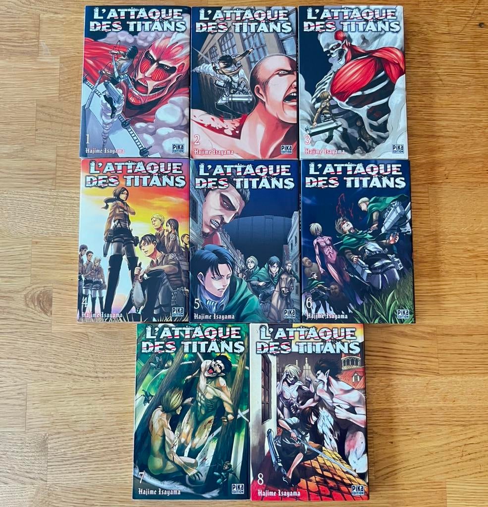 [Manga FR] L’Attaque des Titans (Pika) Tomes 1 à 8, Plusieurs comics, Enlèvement, Utilisé, Japon (Manga)