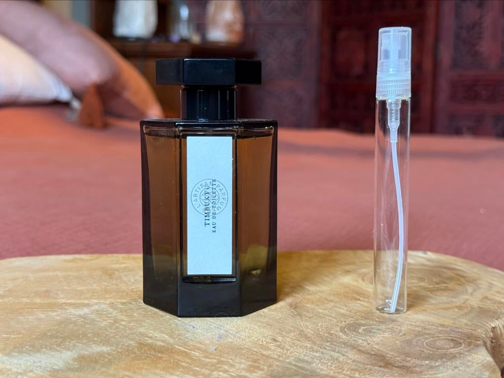 L'Artisan Parfumeur - Timbuktu sample/decant/tester, Handtassen en Accessoires, Uiterlijk | Parfum, Zo goed als nieuw, Ophalen of Verzenden