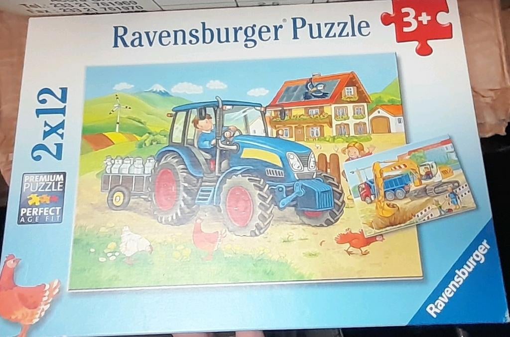 Kinder puzzel tracktor  2X12, Ophalen of Verzenden, Zo goed als nieuw