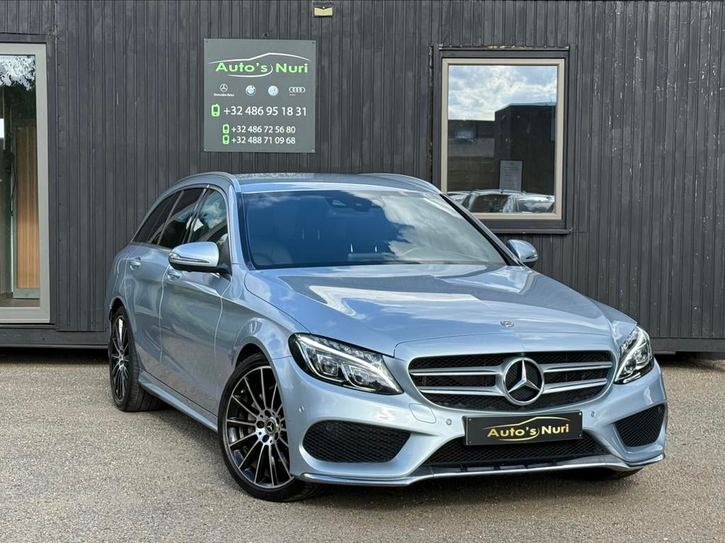 Mercedes-benz c200d amg 2018 automaat  xenon 12M GARANTIE, Auto's, Automaat, Parkeersensor, Leder, Bedrijf