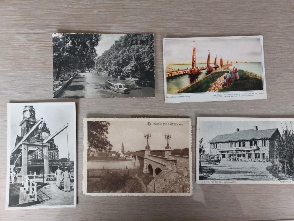 5 oude postkaarten van Nederland, Collections, Cartes postales | Pays-Bas, Envoi