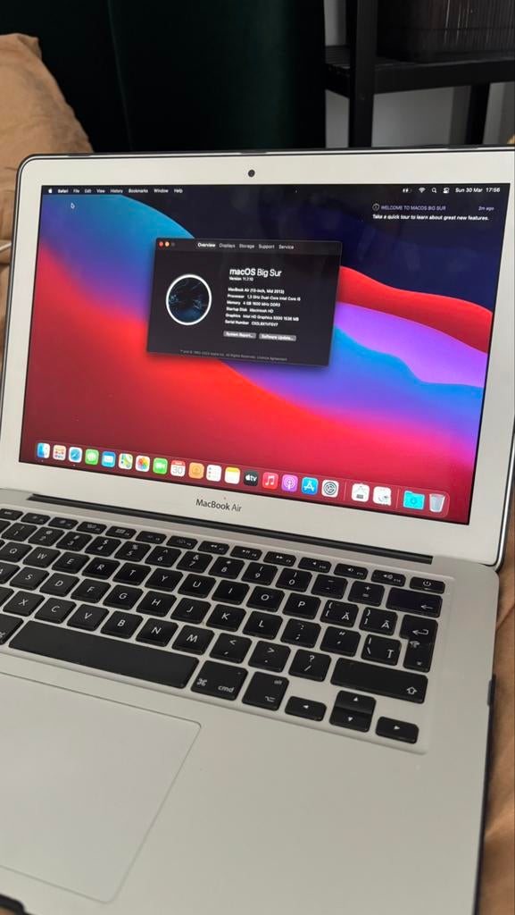 MacBook Air - 13”, Computers en Software, Qwerty, 13 inch, Minder dan 2 Ghz, Ophalen of Verzenden