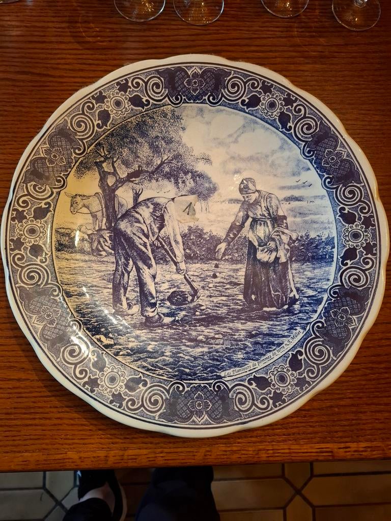 Groot bord Delfts blauw 33cm, Ophalen
