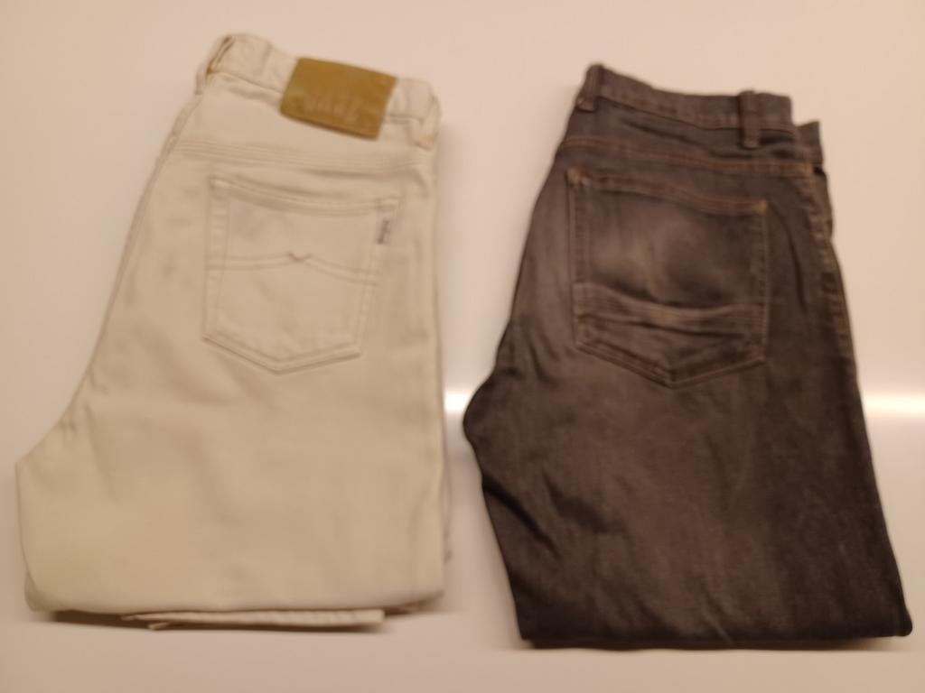 JEANS wit & donkergrijs, Ophalen of Verzenden, Wit