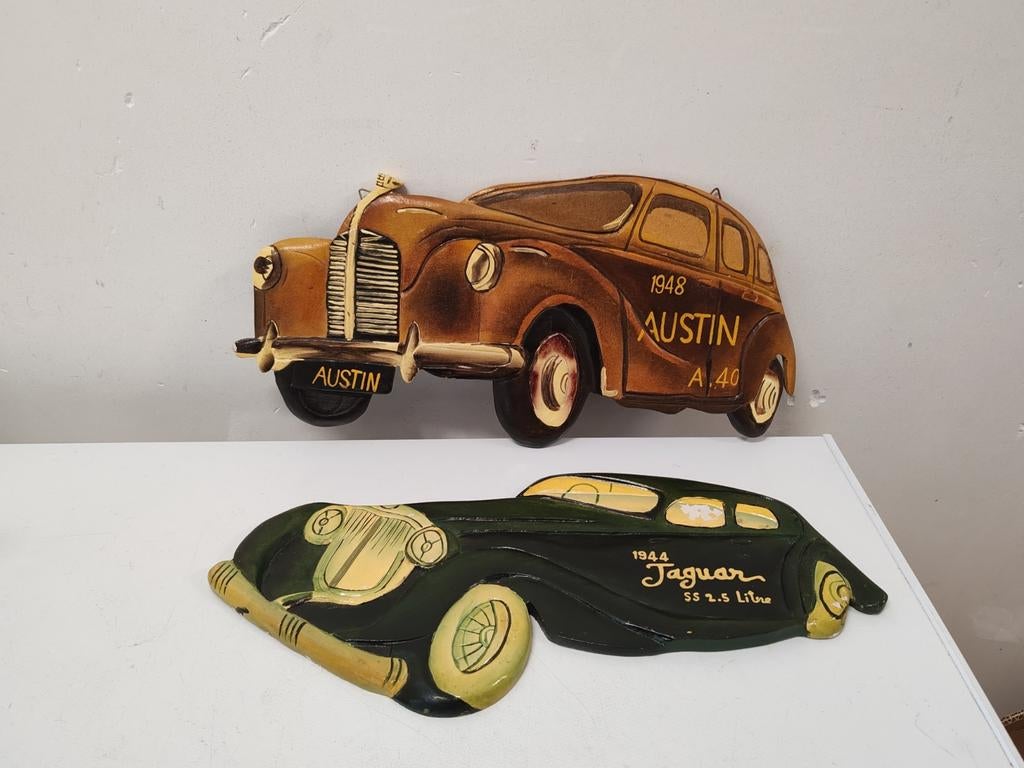 Lot de 2 voitures en bois, Antiquités & Art, Enlèvement