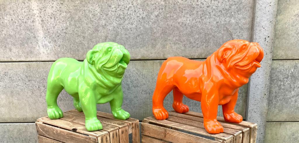 Bulldog beeld H43cm x L58cm Toonmodellen / Laatste stuks, Ophalen, Zo goed als nieuw, Dier