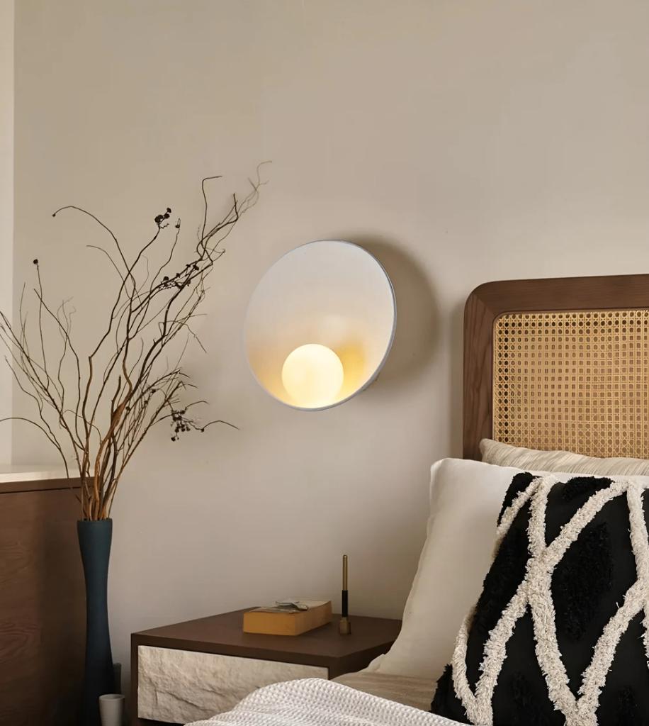 White Pearl Lamp - Witte Wandlamp met Wabi-Sabi Design, Maison & Meubles, Lampes | Appliques, Neuf, Verre, Autres matériaux, Enlèvement