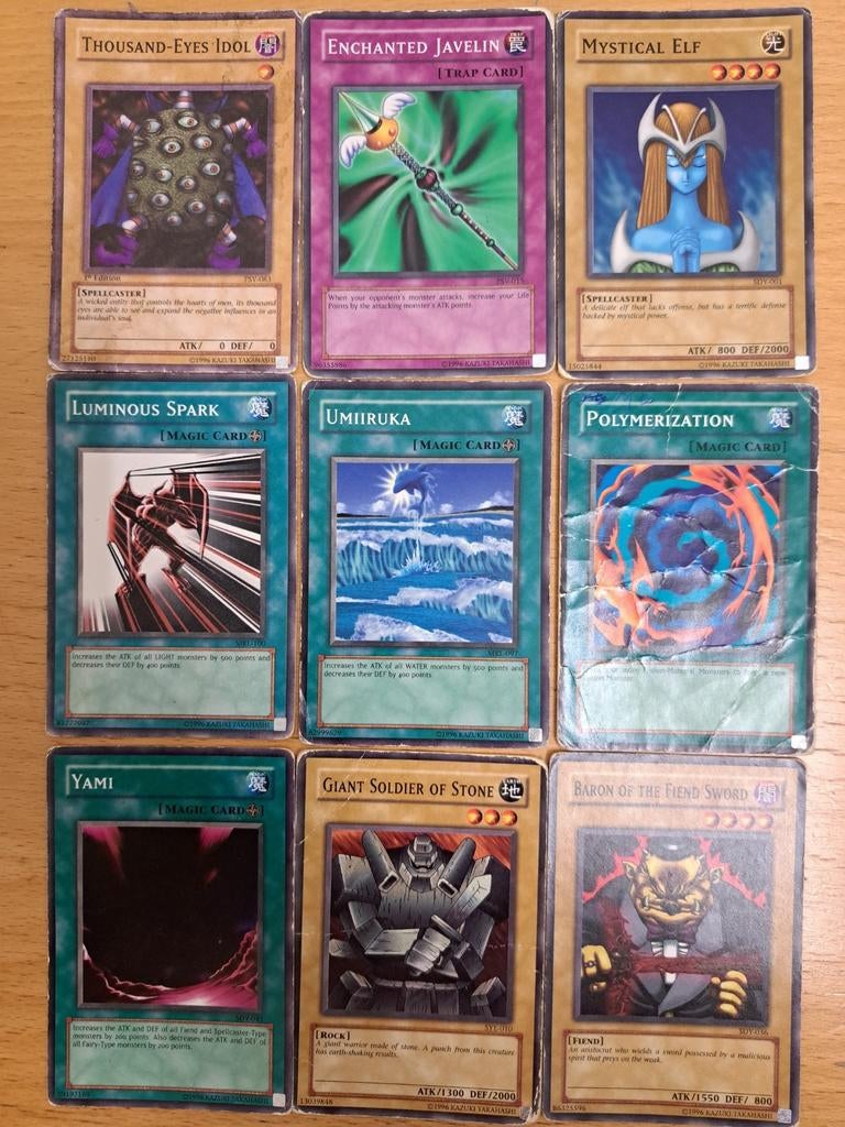 9 yu-gi-oh! kaarten Engels., Ophalen of Verzenden, Zo goed als nieuw