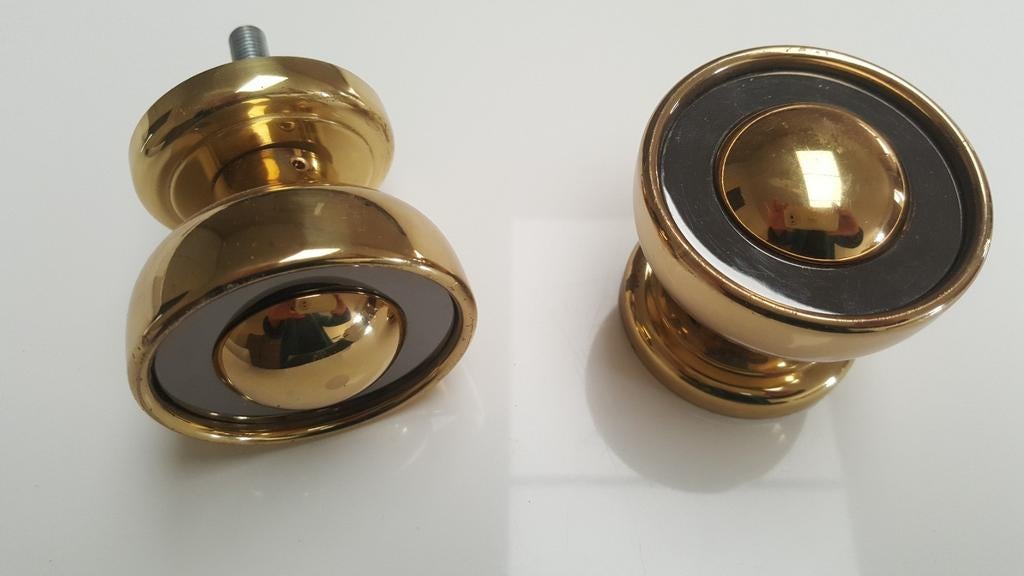 Poignée de porte double bronze/dorée, Enlèvement ou Envoi, Comme neuf