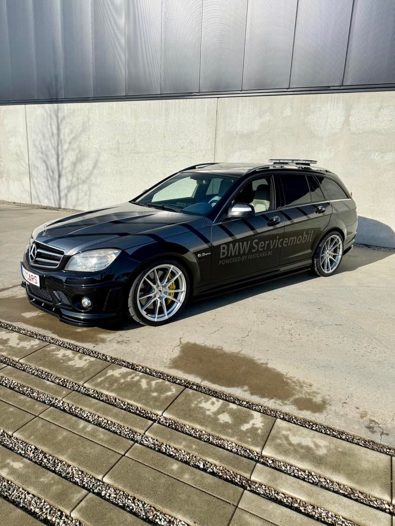 C63 AMG - LichteVracht - Gecoat - CUSTOM, Auto's, Automaat, Achterwielaandrijving, Zwart, Bedrijf