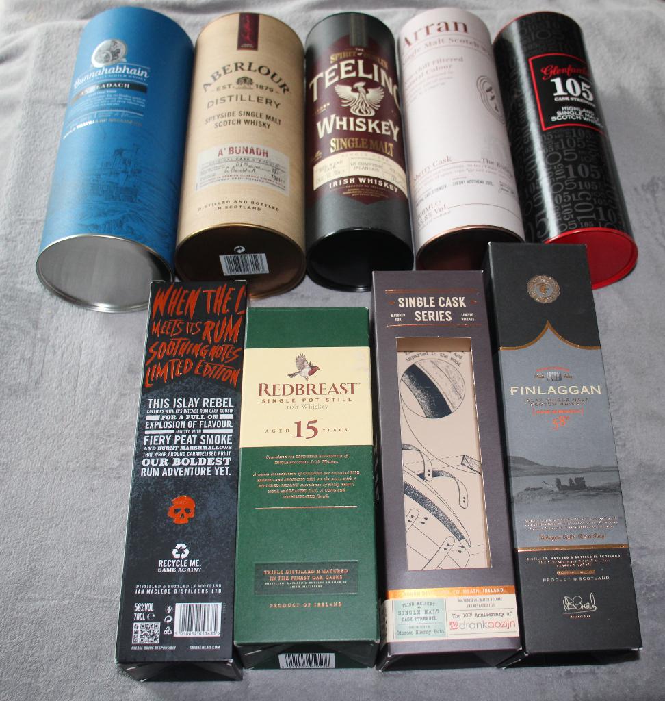 Whiskey - Whisky : 9 lege verschillende kokers en dozen, Ophalen of Verzenden, Zo goed als nieuw, Verpakking