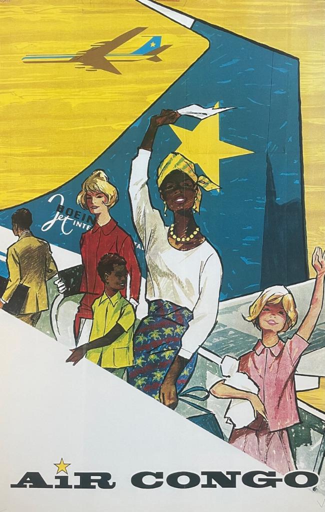 Affiche aéronautique Sabena Air Congo, Enlèvement ou Envoi