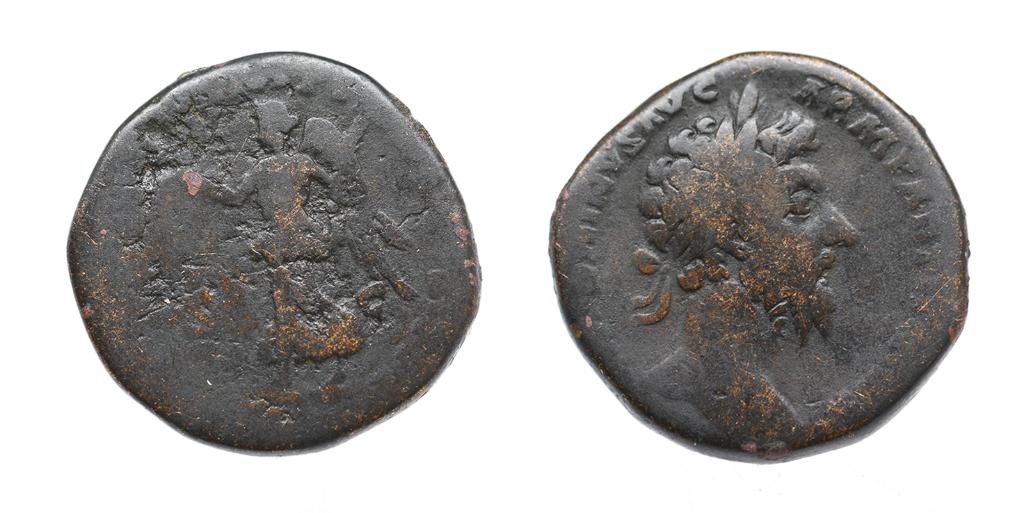 Monnaie romaine, Marcus Aurelius, Sestertius, 176-177, Rome, Verzenden, Italië, Losse munt