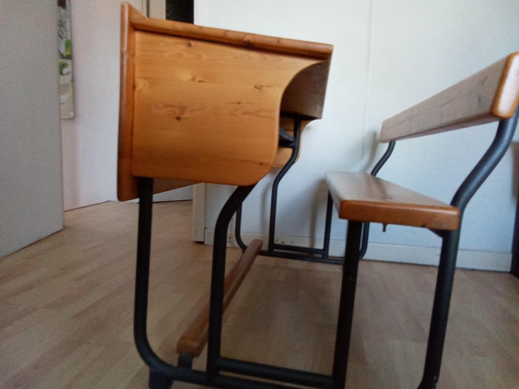 Vintage schoolbankje, Huis en Inrichting, Ophalen, Gebruikt