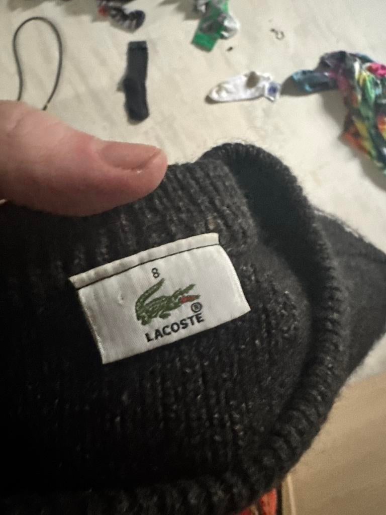 Lacoste vintage gebreide trui – zwart/grijs – retro, Kleding | Heren, Mutsen, Sjaals en Handschoenen, Ophalen, Gedragen