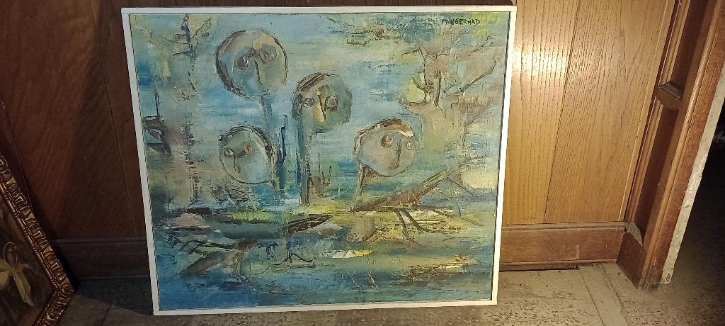 Peinture sur toile "Lutins", Paul Gérard,1974,72x62, n613, Enlèvement