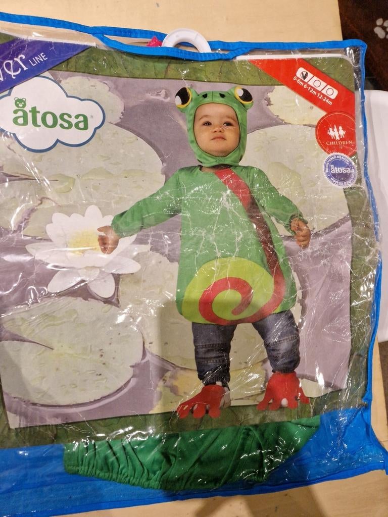 Kikker - 0 tot 6 maanden, Kinderen en Baby's, Carnavalskleding en Verkleedspullen, Ophalen, Zo goed als nieuw