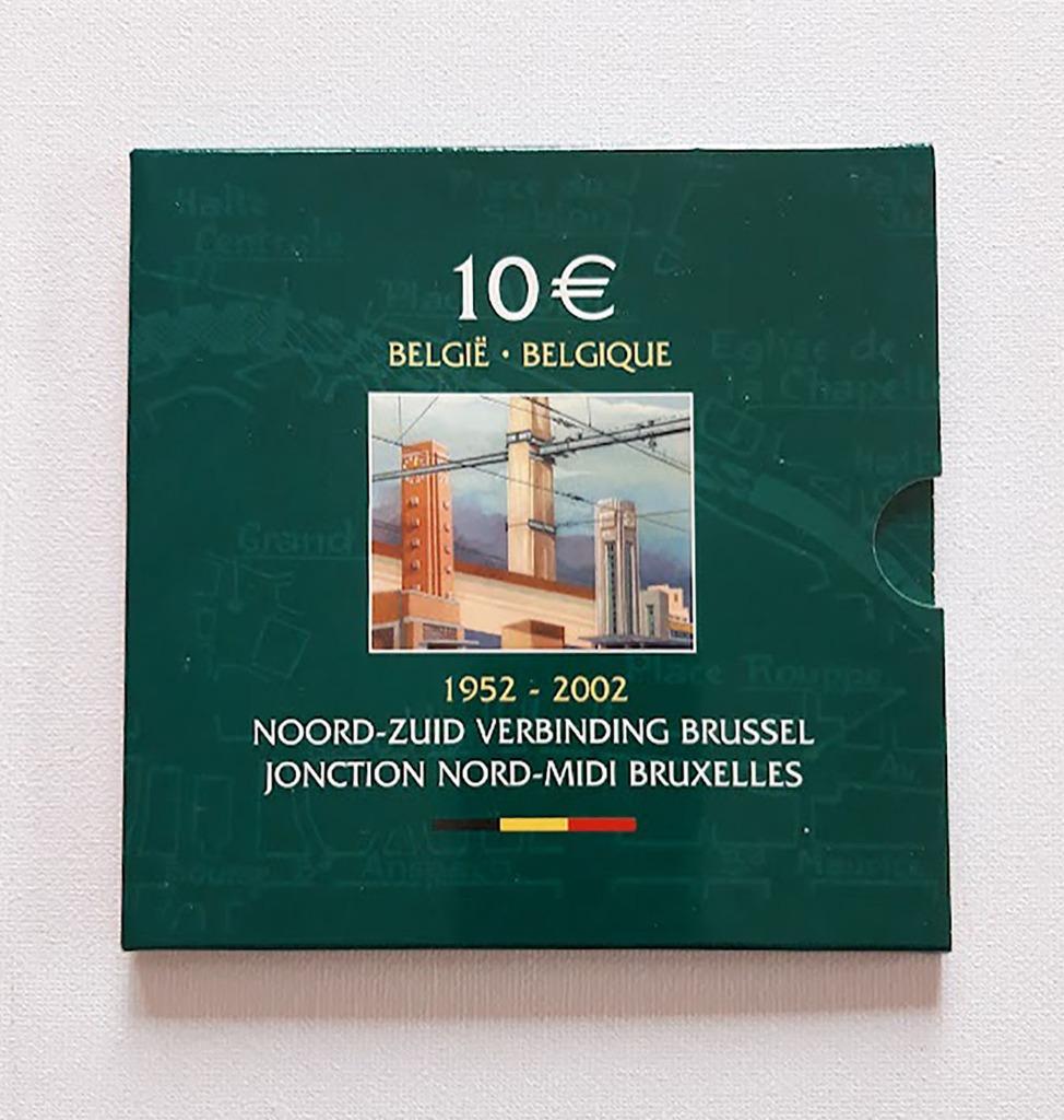 Kon Munt België 50Jaar Noord-Zuid Brussel 10euro zilver 2002, Argent, Série, Argent, Envoi