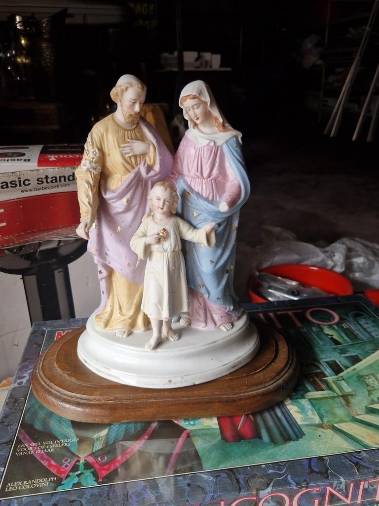 Heilige familie Jozef Maria Jezus  licht beschadigd, Antiek en Kunst, Ophalen