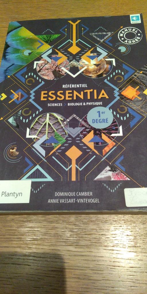 Essentia 1er degré, Enlèvement, Utilisé, Secondaire, Biologie