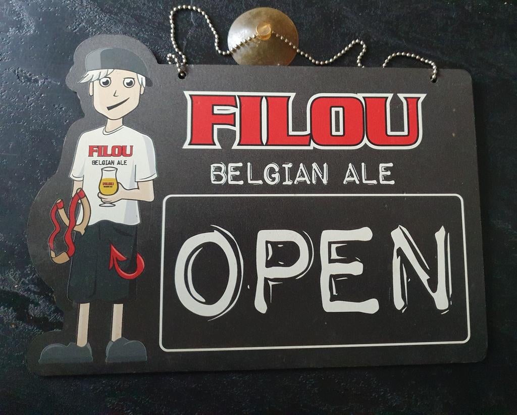 Openings Reclamebord - Filou -, Ophalen of Verzenden, Gebruikt, Reclamebord, Plaat of Schild, Overige merken