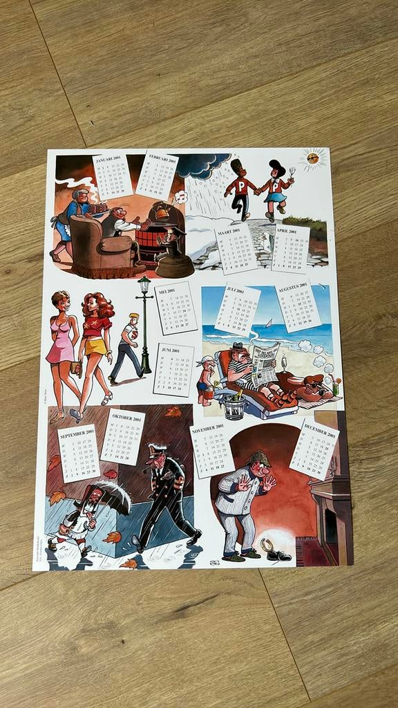 Nero kalender 2001 middelkerke nero-club, Verzamelen, Stripfiguren, Ophalen, Nieuw