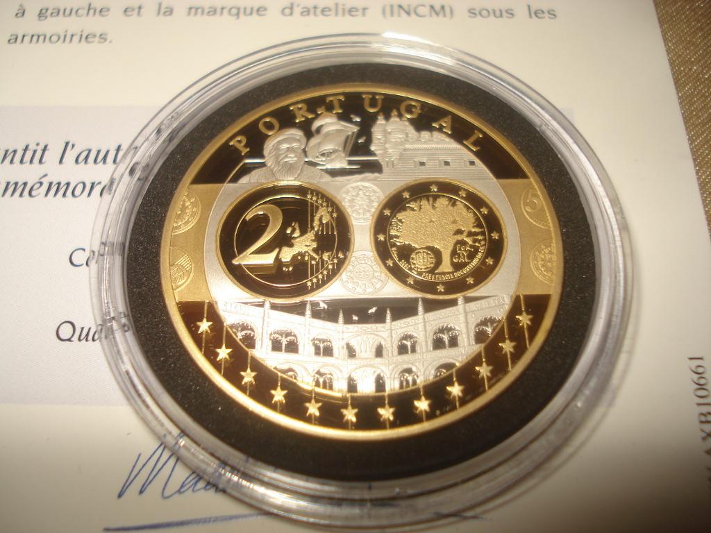 Pièce Commémorative Portugal Arg/Plaqué Or Hommage à l'Euro, Enlèvement ou Envoi, Argent, Portugal, Autres valeurs