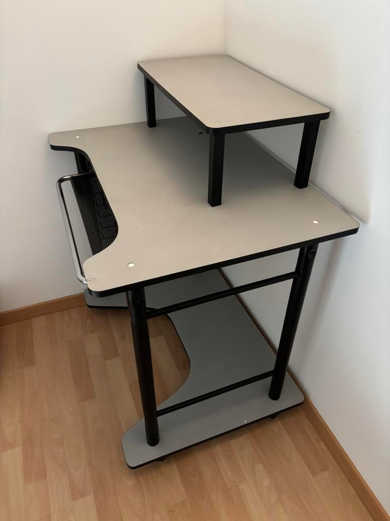 Bureaumeubel grijs/zwart, Huis en Inrichting, Bureaus, Ophalen, Met wielen, Gebruikt