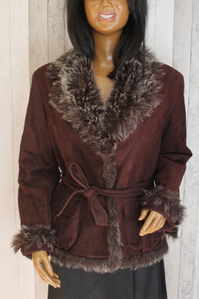 Softy collectie jas velours namaakpels bruin maat T4 (42), Kleding | Dames, Bruin, Maat 42/44 (L), Ophalen of Verzenden, Softy
