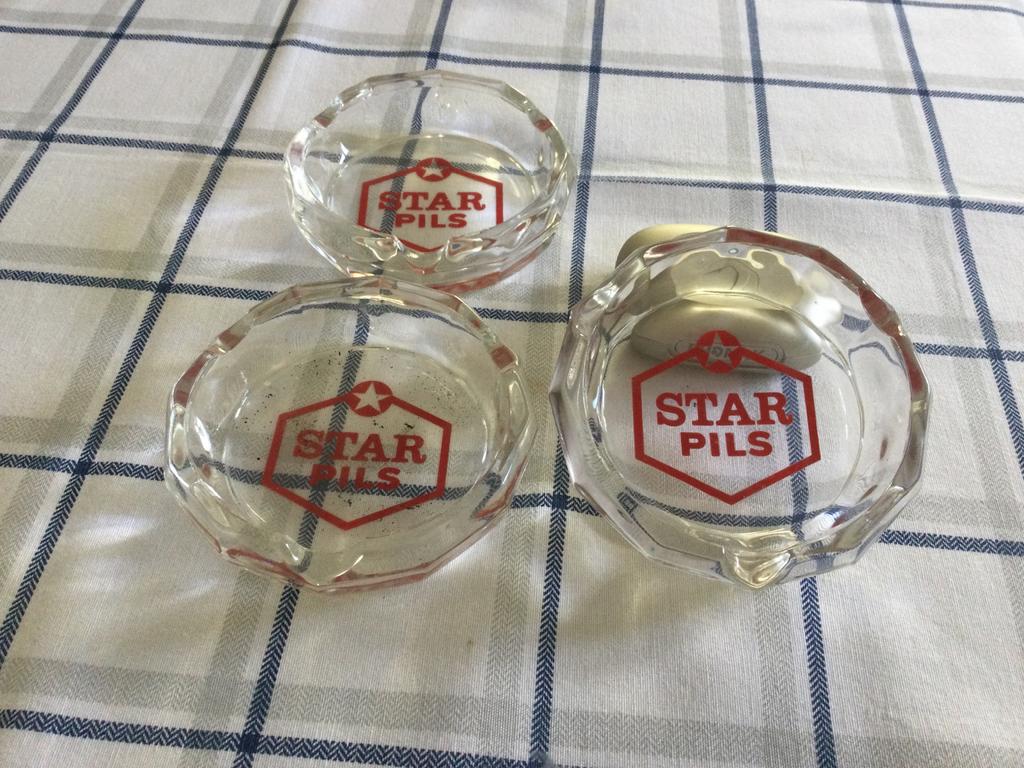Drie STAR pils asbakken., Collections, Enlèvement ou Envoi, Comme neuf